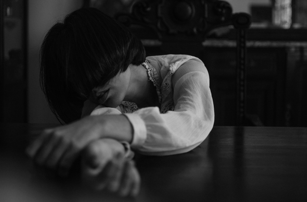 Depressive Frau
