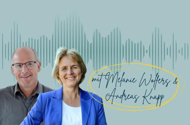 Podcastcover mit Foto von Andreas Knapp und Melanie Wolfers