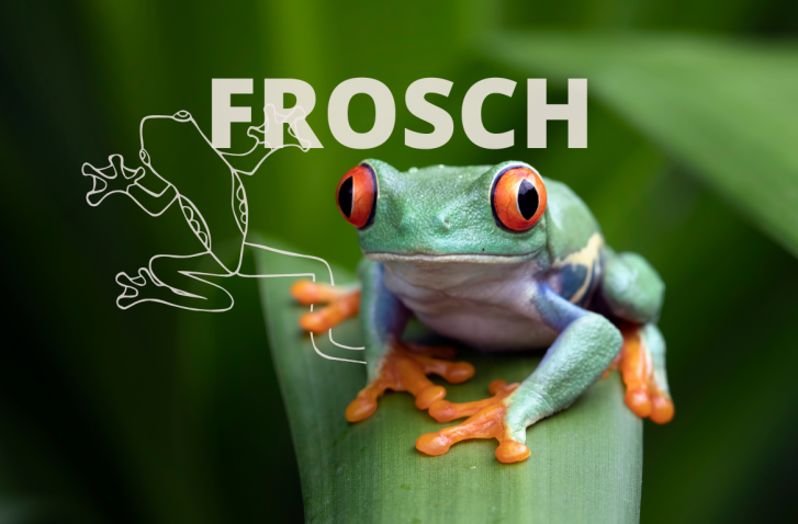 Frosch mit sitzt auf einem Blatt | Krafttier Frosch