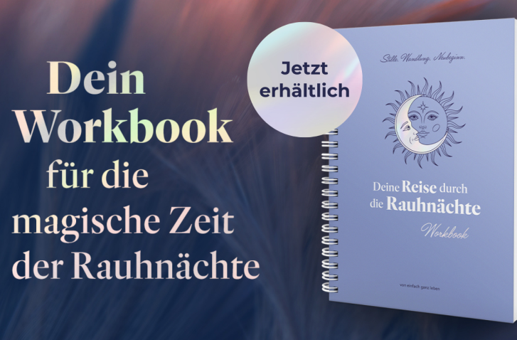 Rauhnächte Workbook „Deine Reise durch die Rauhnächte“ mit dem Hinweis „Jetzt erhältlich“.