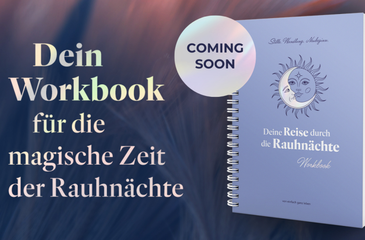Werbegrafik für das Rauhnächte Workbook mit dem Hinweis „Coming Soon“