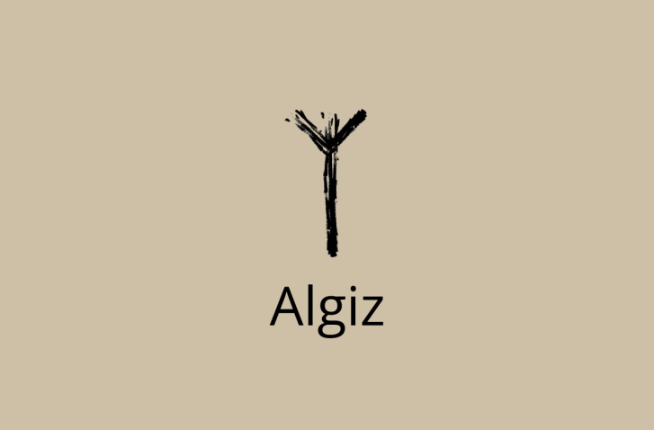 Strichzeichnung des Symbols für die Rune Algiz