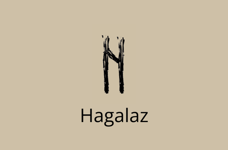 Strichzeichnung des Symbols für die Rune Hagalaz