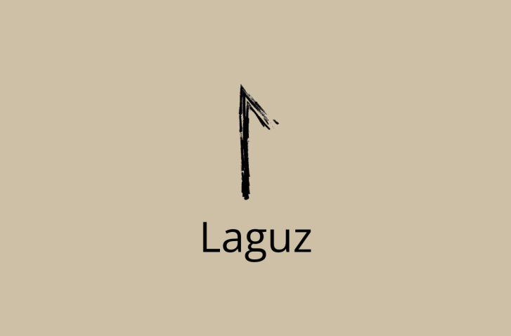 Strichzeichnung des Symbols für die Rune Laguz