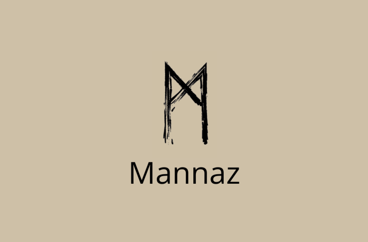 Strichzeichnung des Symbols für die Rune Mannaz
