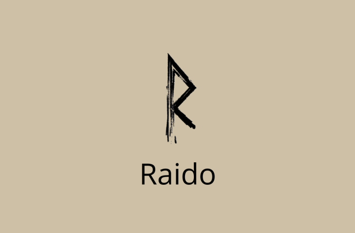 Strichzeichnung des Symbols für die Rune Raido
