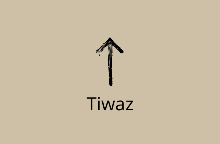 Strichzeichnung des Symbols für die Rune Tiwaz