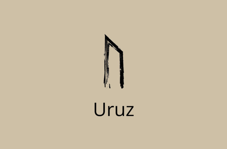 Strichzeichnung des Symbols für die Rune Uruz