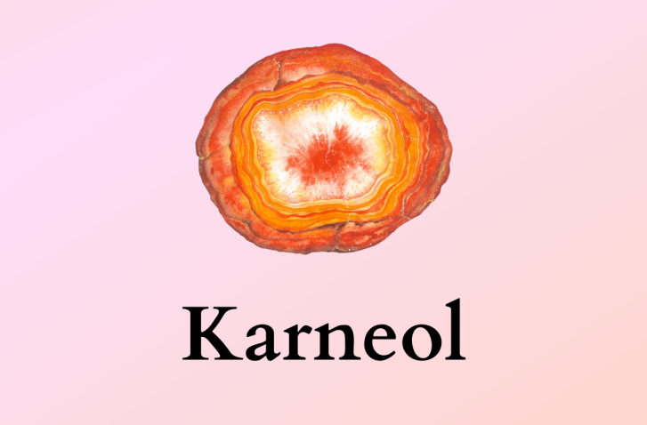 Grafische Darstellung des Edelsteins Karneol auf pinkem Hintergrund