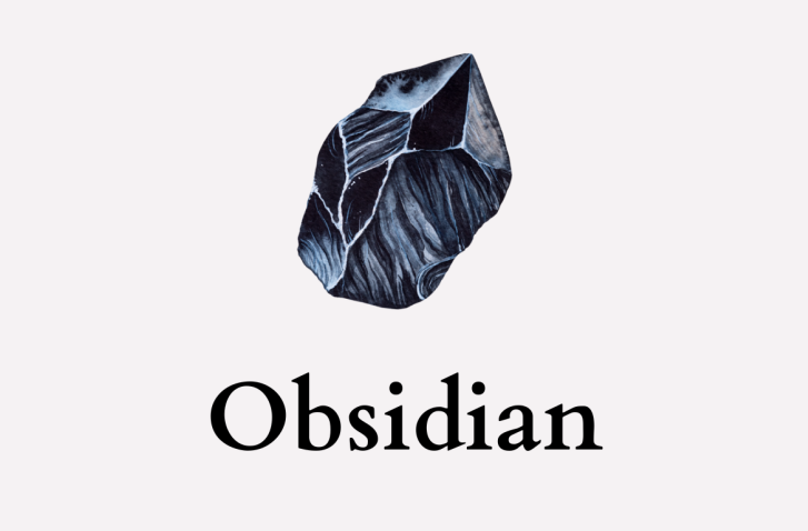 Grafische Darstellung des Edelsteins Obsidian