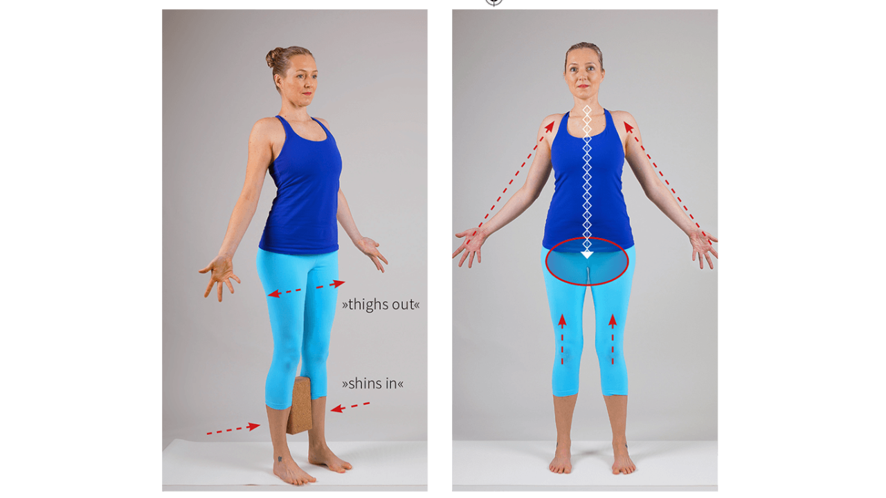 Muskuläre Energie im Anusara Yoga Frau zeigt Muskuläre Energie im Anusara Yoga