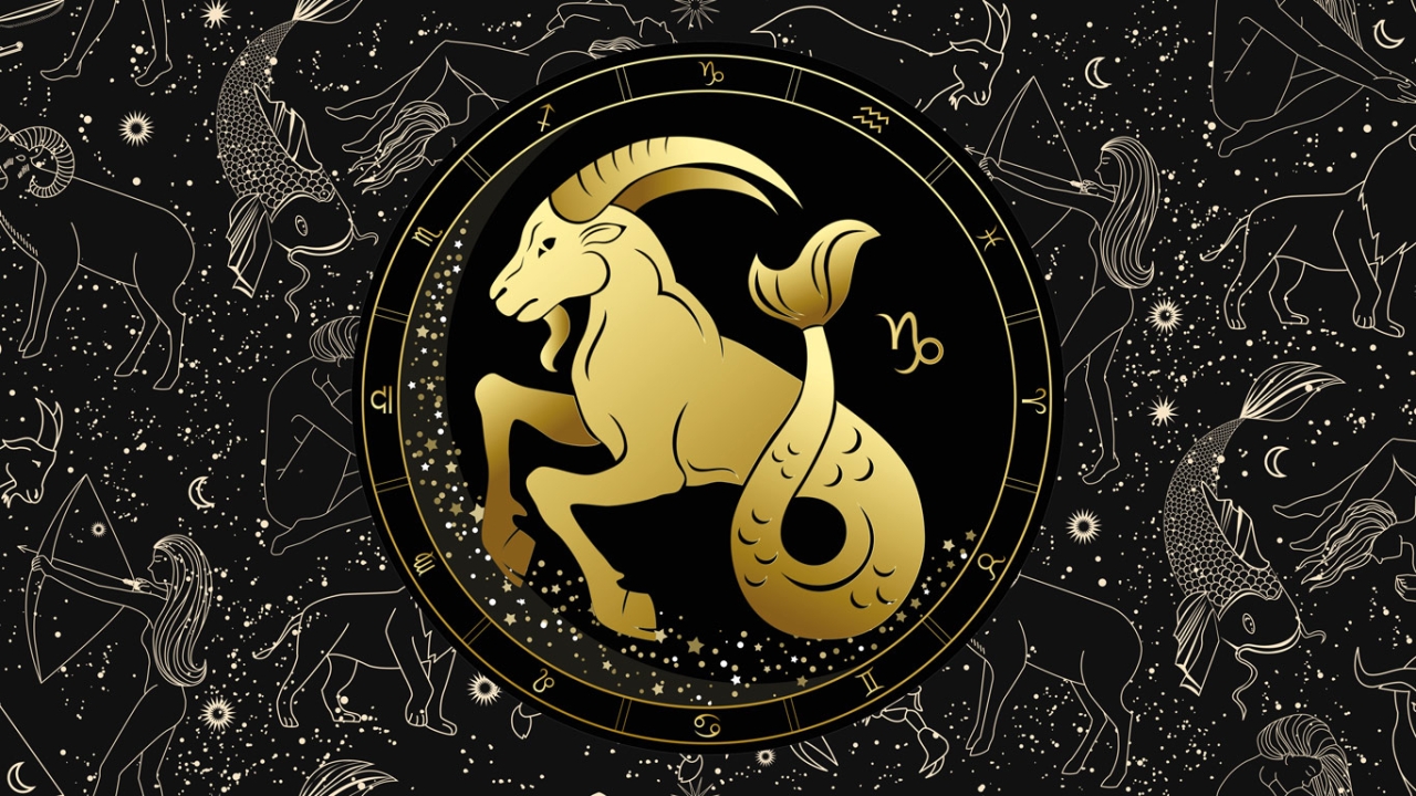 Goldene Darstellung des Tierkreiszeichens Steinbock